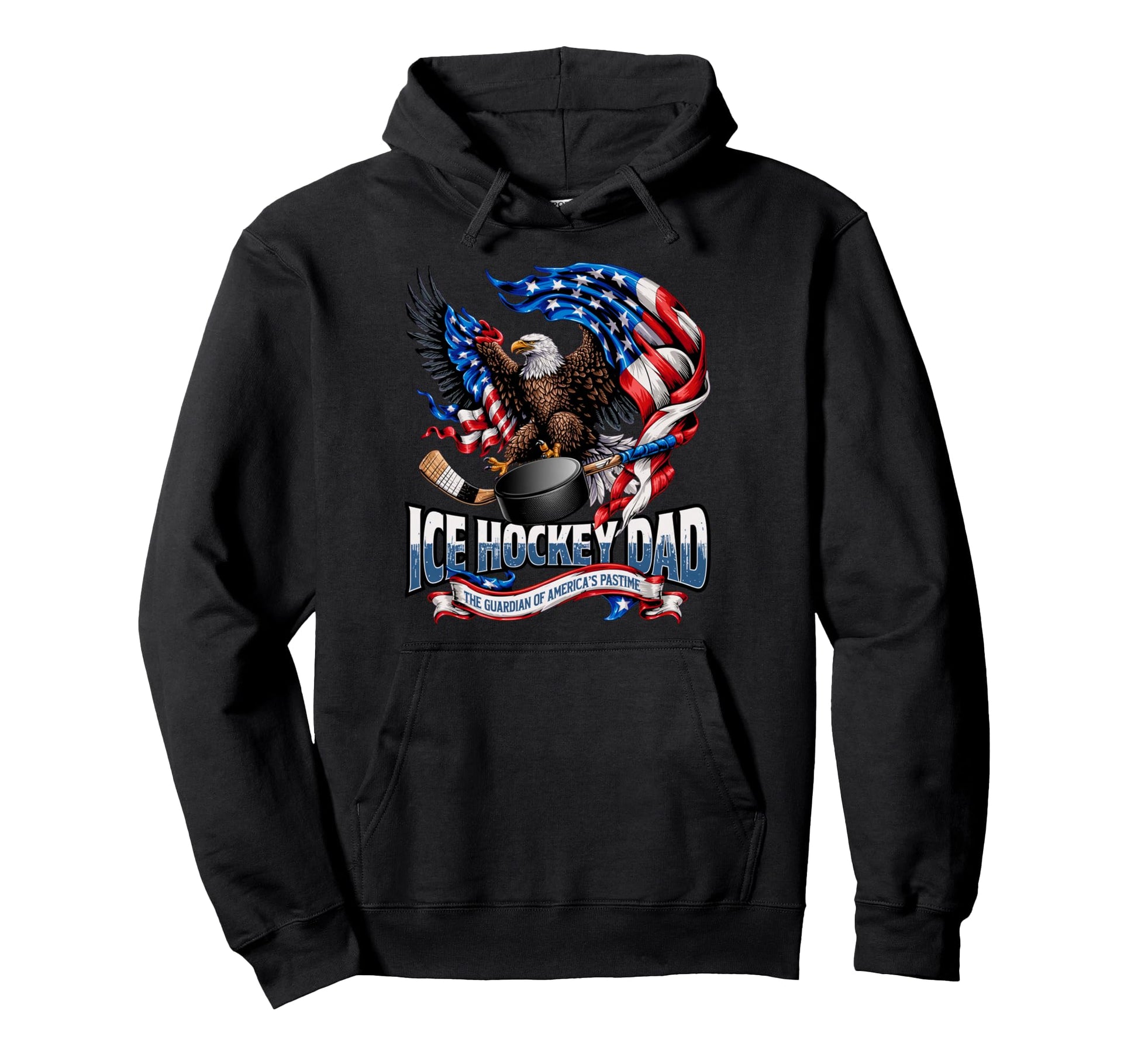 American Flag Patriotic Usa Ice Hockey Hoodie - Unique Graphic Men Women - T-Shirt, Sweatshirt, Hoodie