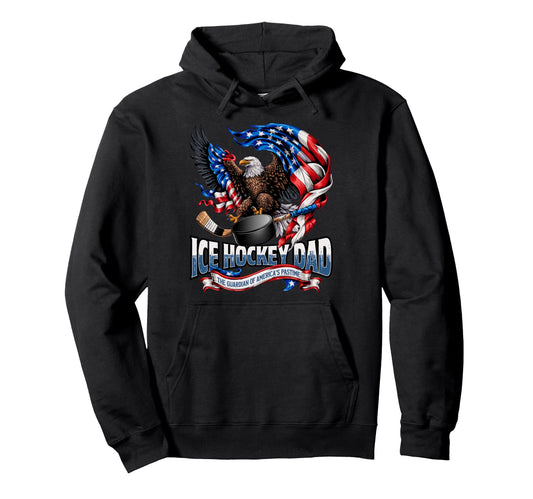 American Flag Patriotic Usa Ice Hockey Hoodie - Unique Graphic Men Women - T-Shirt, Sweatshirt, Hoodie