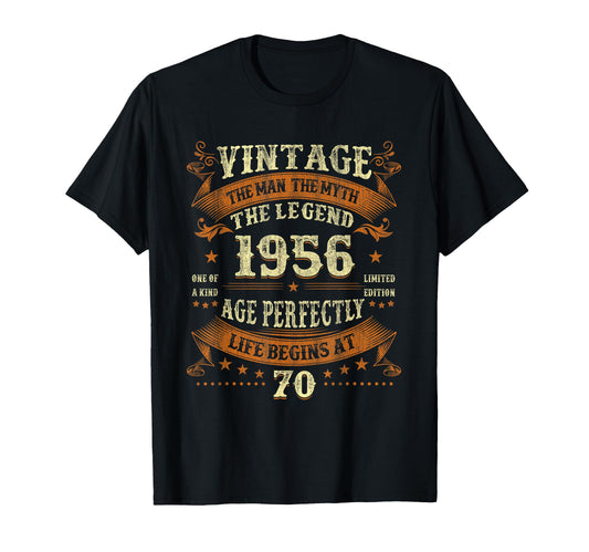 1956 Legend 70Th Birthday Gifts 70 Years T-Shirt - Trendy Graphic Unisex - T-Shirt, Sweatshirt, Hoodie