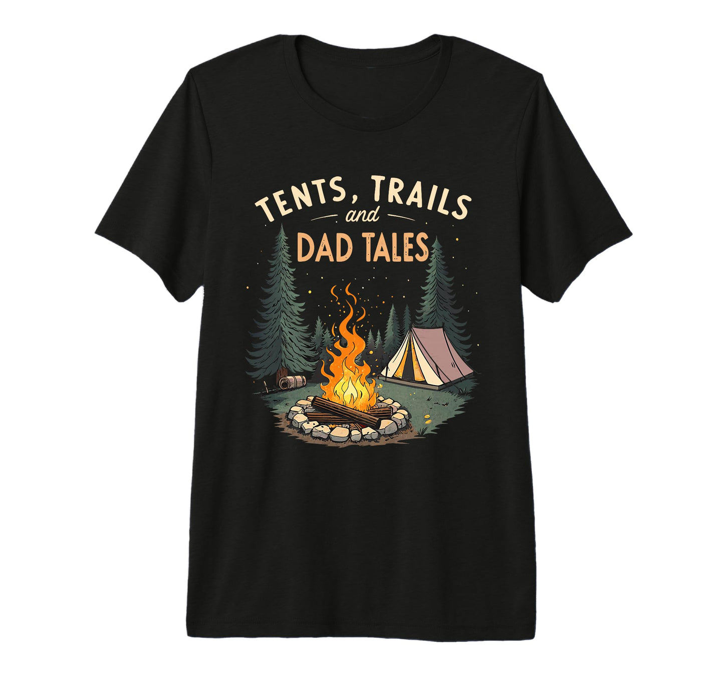Tents Trails And Dad Tales Exploring T-Shirt - Aesthetic Graphic Unisex - T-Shirt, Sweatshirt, Hoodie