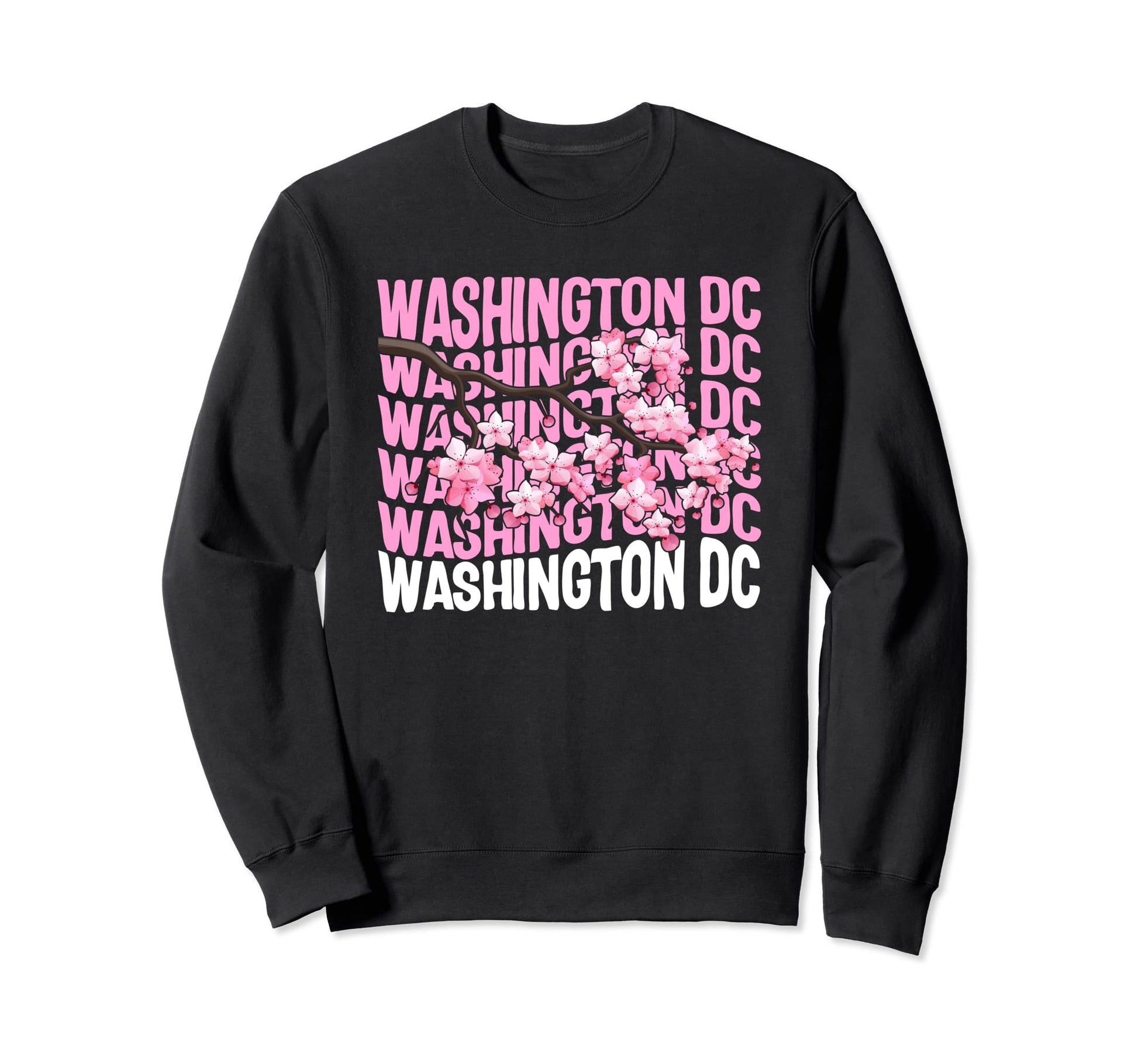 Washington Cherry Blossom Floral Sweatshirt - Minimalist Print for Adults - T-Shirt, Sweatshirt, Hoodie