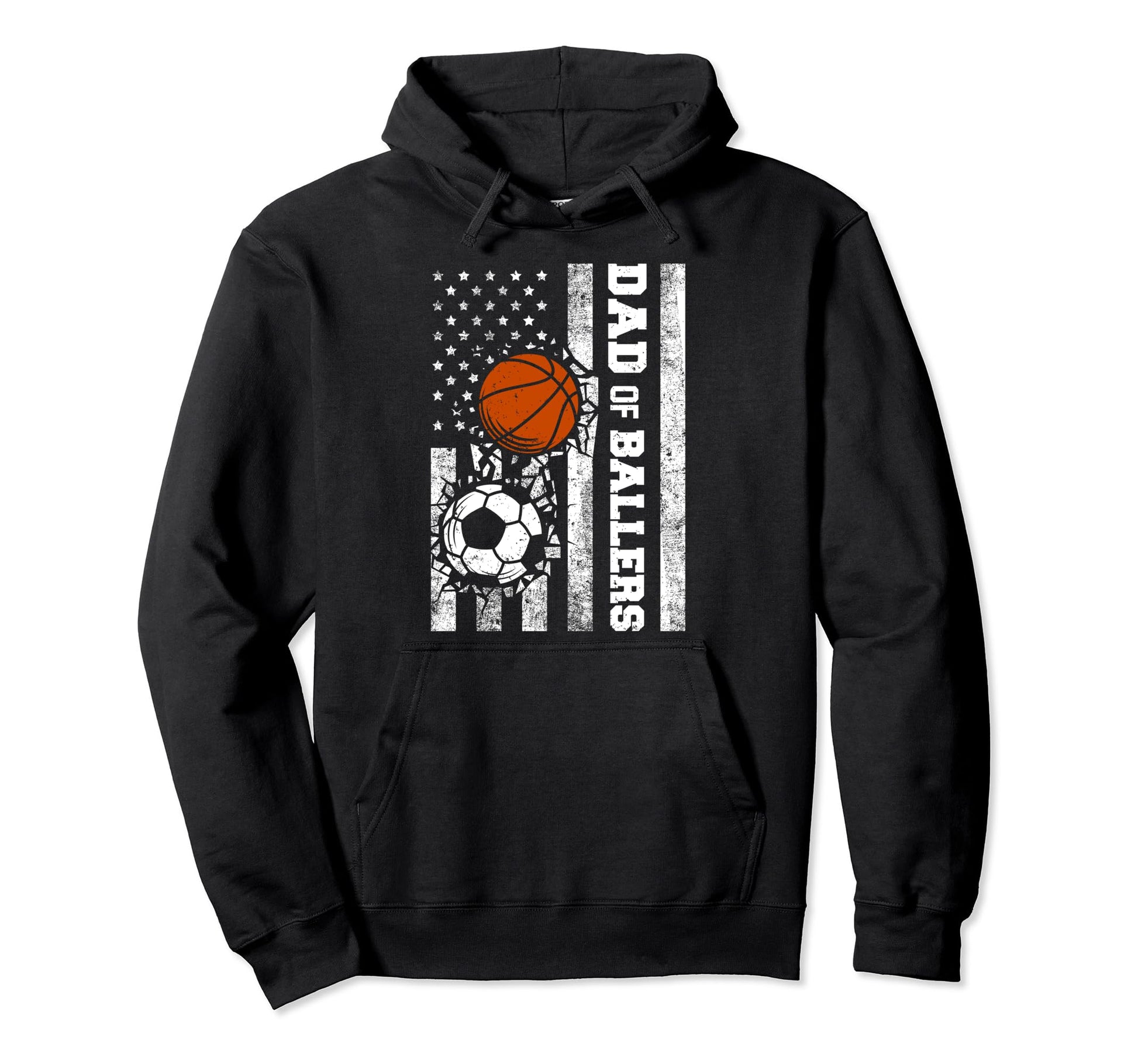 Dad Ballers Funny Usa Flag Soccer Hoodie - Novelty Apparel Unisex - T-Shirt, Sweatshirt, Hoodie