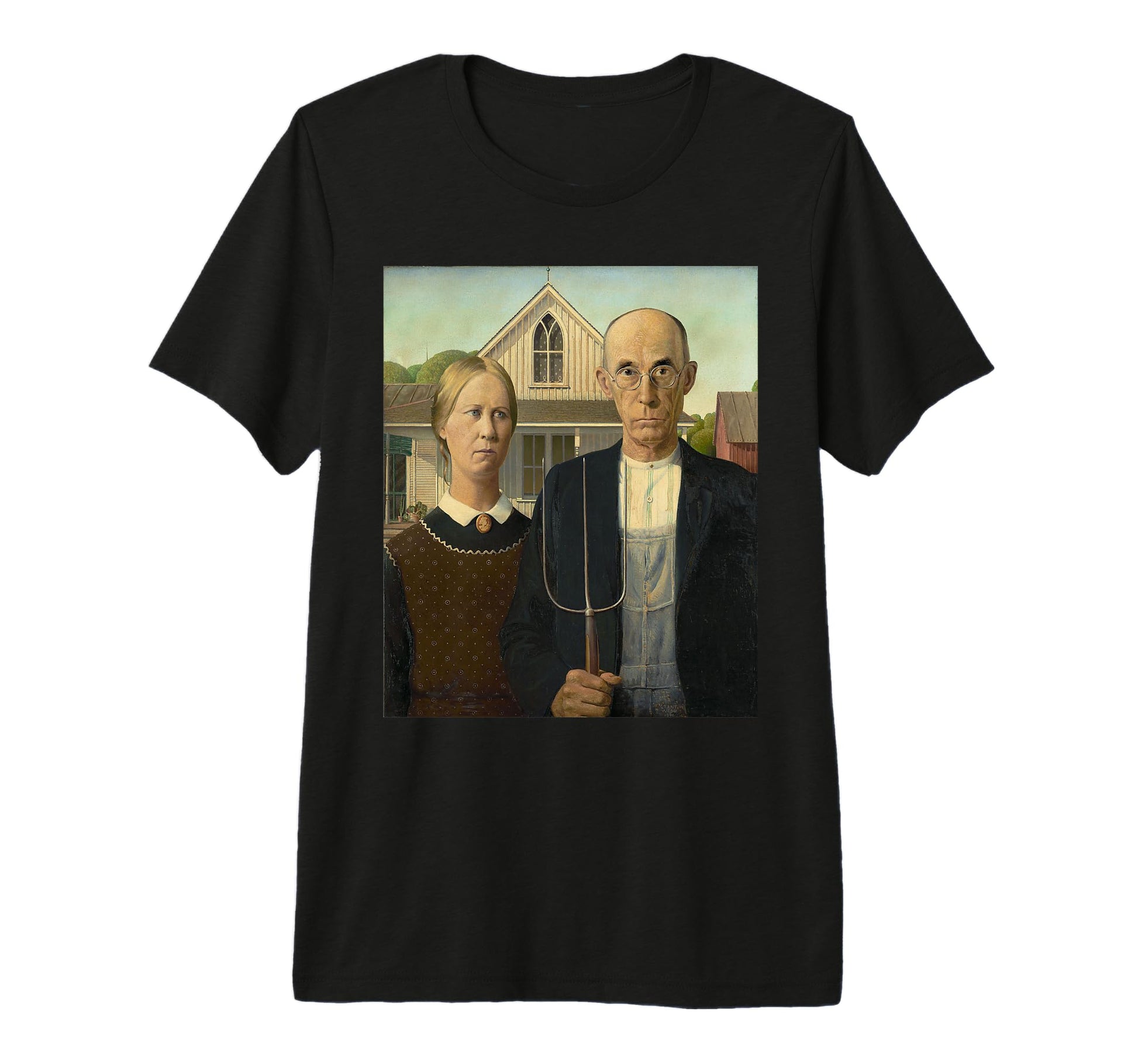 American Gothic Grant Wood Pop Art Tri T-Shirt - Fun Novelty Design Unisex - T-Shirt, Sweatshirt, Hoodie