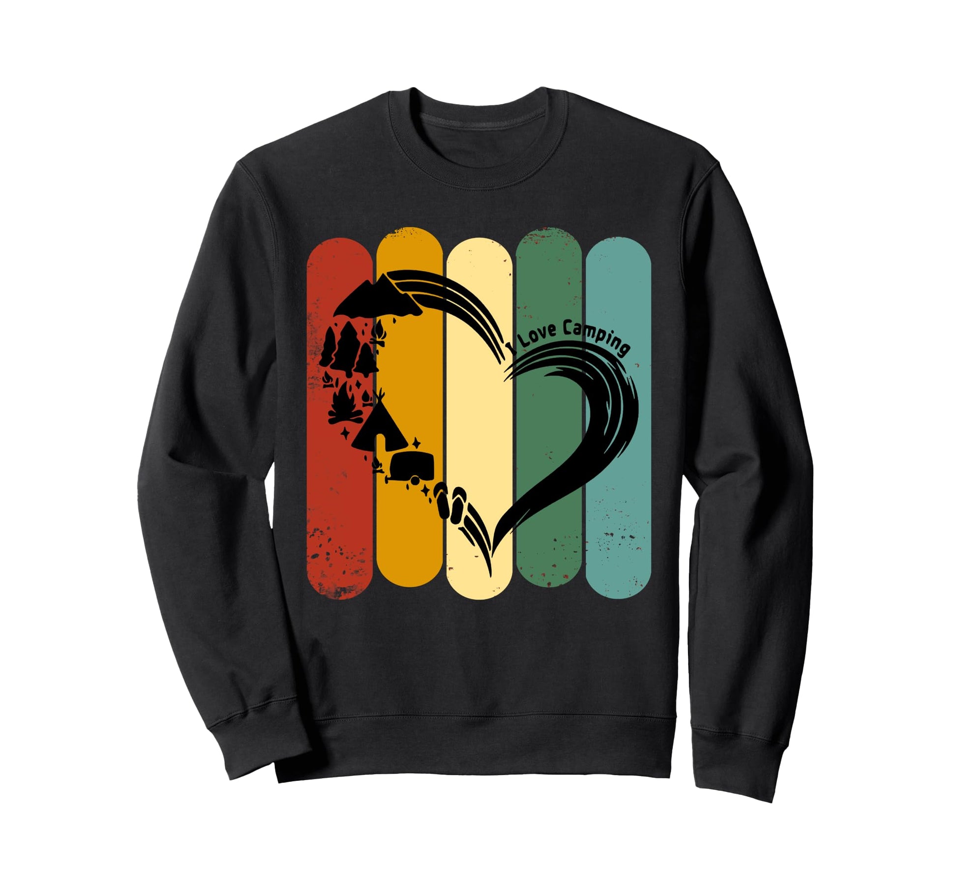 Camping Heart Hiking Forest Mountain Sweatshirt - Trendy Graphic Unisex - T-Shirt, Sweatshirt, Hoodie
