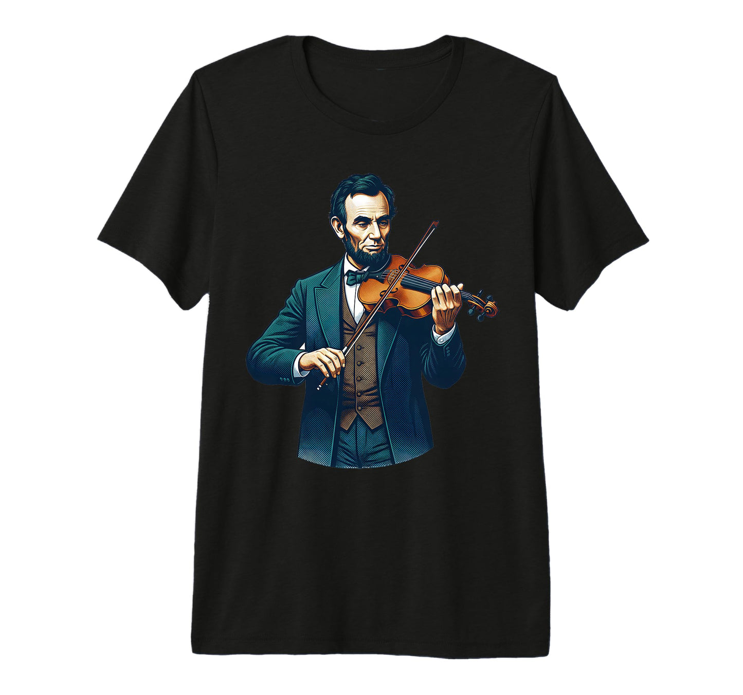 Abraham Lincoln Violin Solo Pop Art Tri T-Shirt - Minimalist Print Unisex - T-Shirt, Sweatshirt, Hoodie