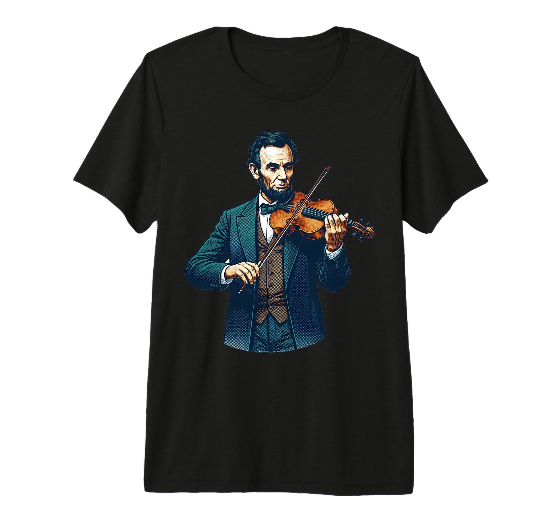 Abraham Lincoln Violin Solo Pop Art Tri T-Shirt - Minimalist Print Unisex - T-Shirt, Sweatshirt, Hoodie