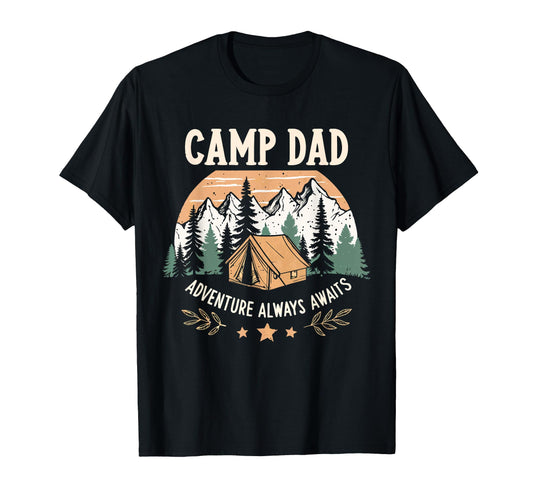 Camp Dad Adventure Awaits Fathers Day T-Shirt - Trendy Graphic Men Women - T-Shirt, Sweatshirt, Hoodie