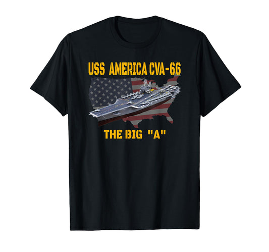 Aircraft Carrier Uss America Cva 66 T-Shirt - Custom Art Print for Adults - T-Shirt, Sweatshirt, Hoodie