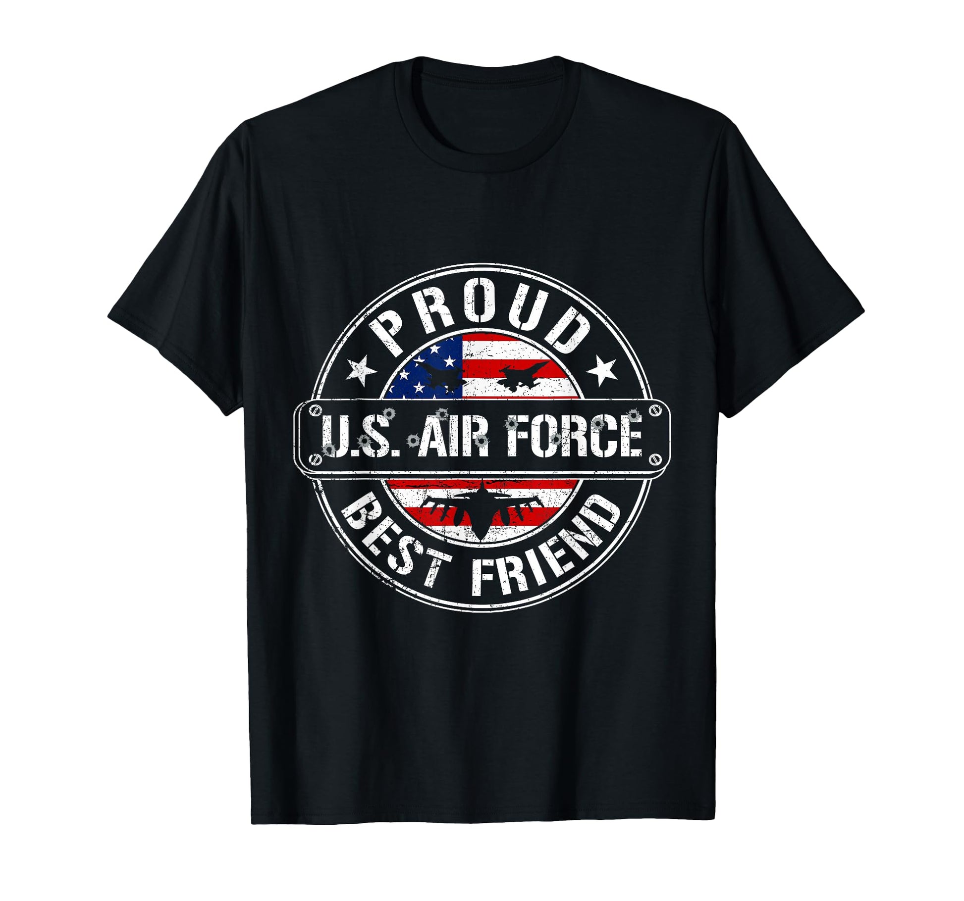 Proud Air Force Best Friend Flag Us T-Shirt - Aesthetic Graphic for Adults - T-Shirt, Sweatshirt, Hoodie
