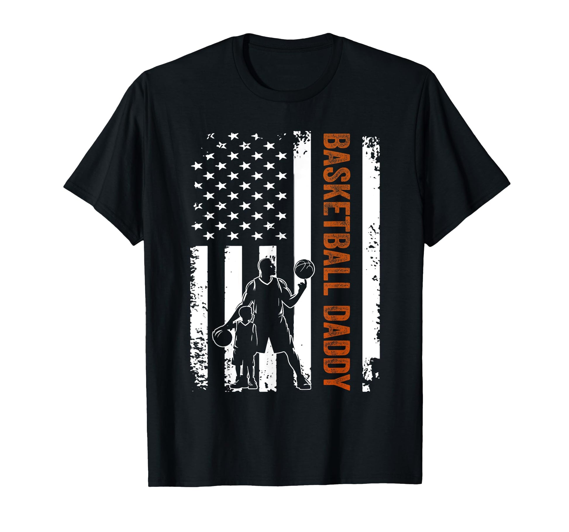 Basketball Daddy Usa Us Flag Basketball T-Shirt - Unique Graphic Unisex - T-Shirt, Sweatshirt, Hoodie