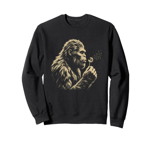 Blowing Wishes Funny Bigfoot Sweatshirt - Custom Art Print Men Women - T-Shirt, Sweatshirt, Hoodie