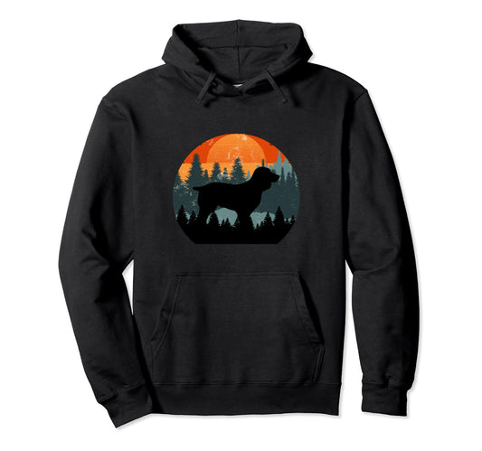 Boykin Dog Sunset Distressed Hiking Hoodie - Unique Graphic for Adults - T-Shirt, Sweatshirt, Hoodie