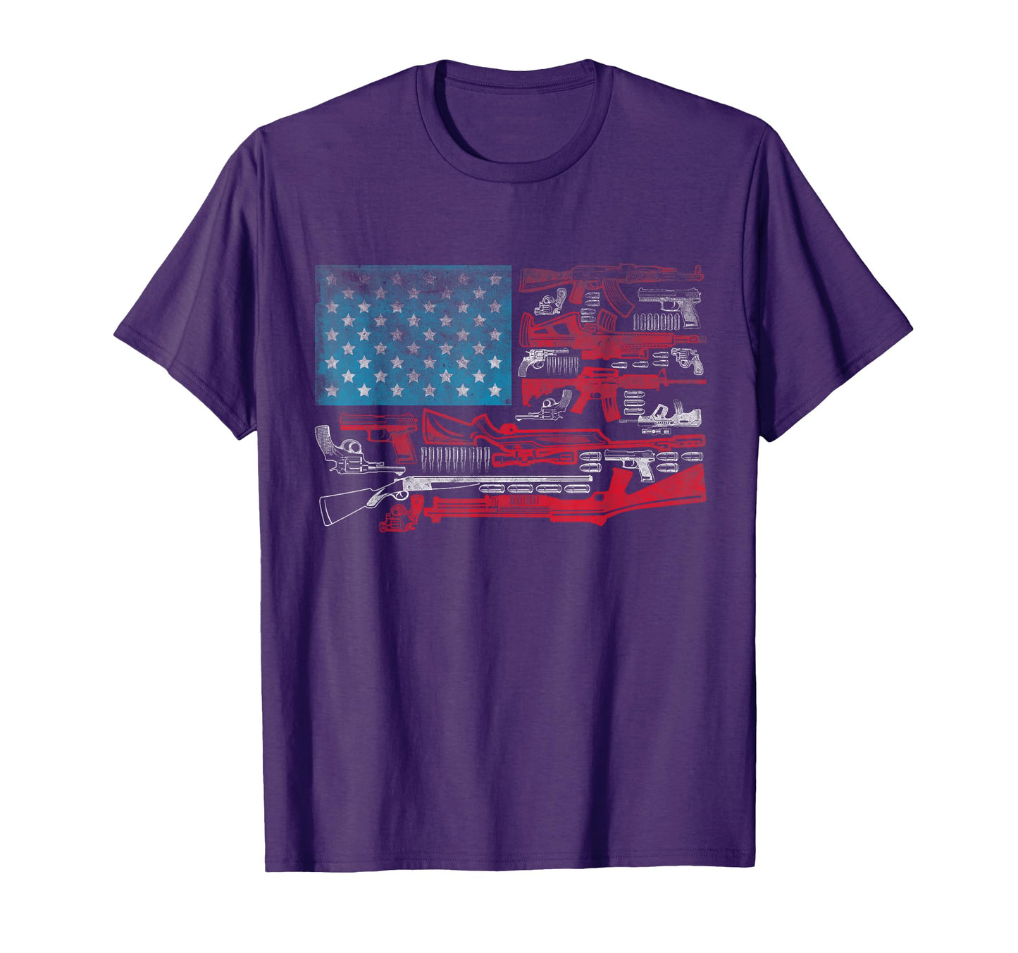 American Flag Guns Riffles Bullets T-Shirt - Minimalist Print for Adults - T-Shirt, Sweatshirt, Hoodie