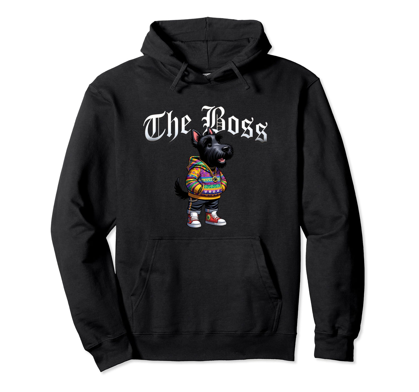 Scottish Terrier Dog Boss Jacket Hoodie - Minimalist Print for Adults - T-Shirt, Sweatshirt, Hoodie