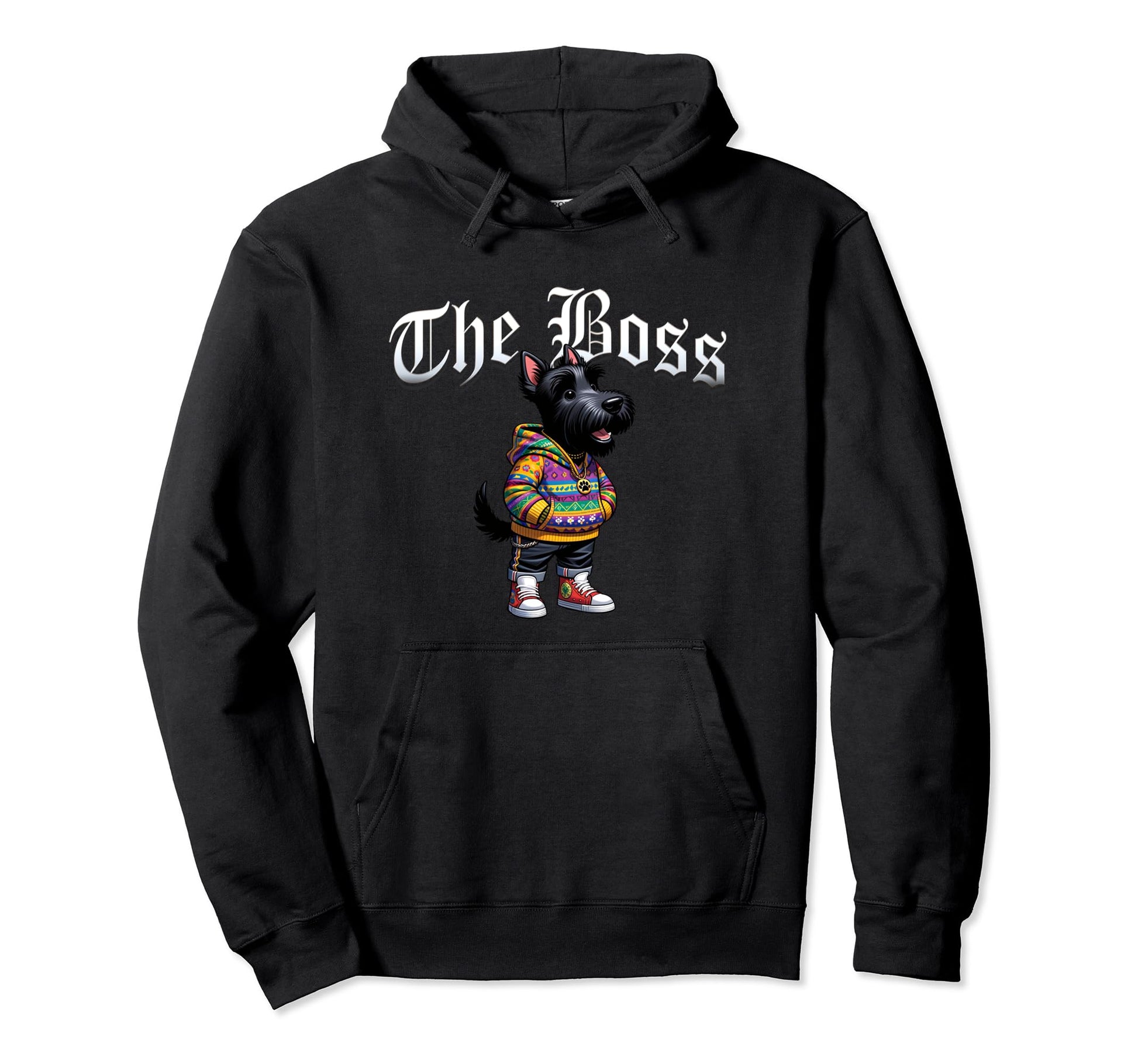 Scottish Terrier Dog Boss Jacket Hoodie - Minimalist Print for Adults - T-Shirt, Sweatshirt, Hoodie