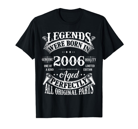 20Th Birthday Gift Legends Born 2006 T-Shirt - Custom Art Print Men Women - T-Shirt, Sweatshirt, Hoodie