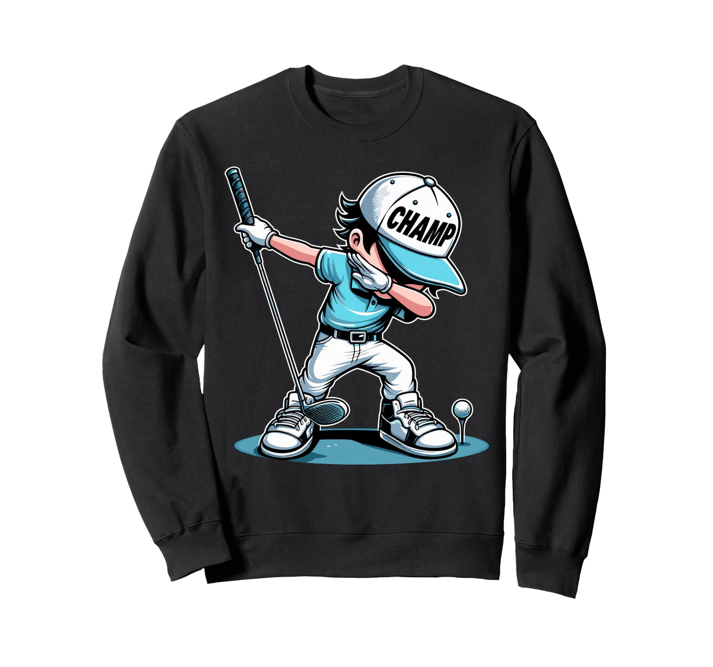 Funny Dabbing Dab Golf Player Sweatshirt - Minimalist Print for Adults - T-Shirt, Sweatshirt, Hoodie
