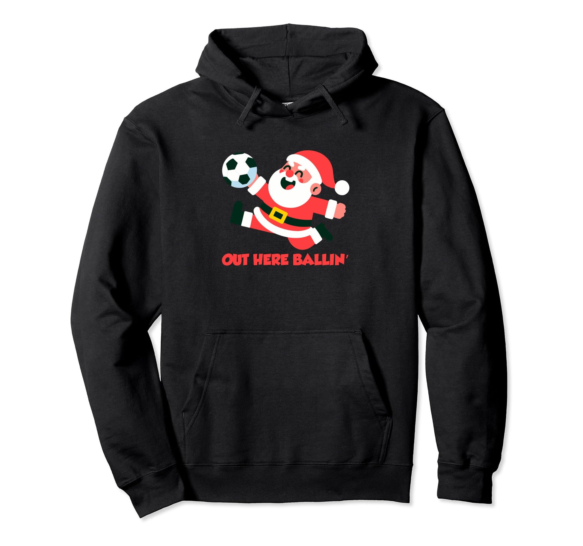 Soccer Goalkeeper Holiday Santa Claus Hoodie - Graphic Print for Adults - T-Shirt, Sweatshirt, Hoodie