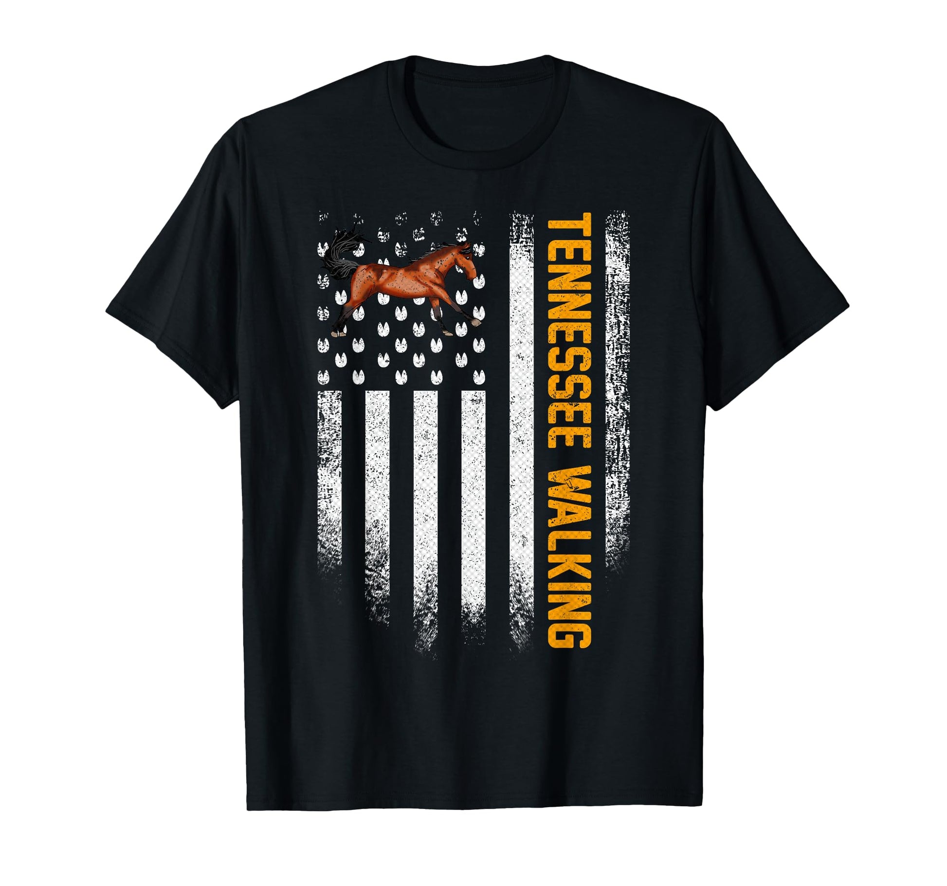 Usa American Flag Tennessee Walking Horse T-Shirt - Unique Graphic Unisex - T-Shirt, Sweatshirt, Hoodie