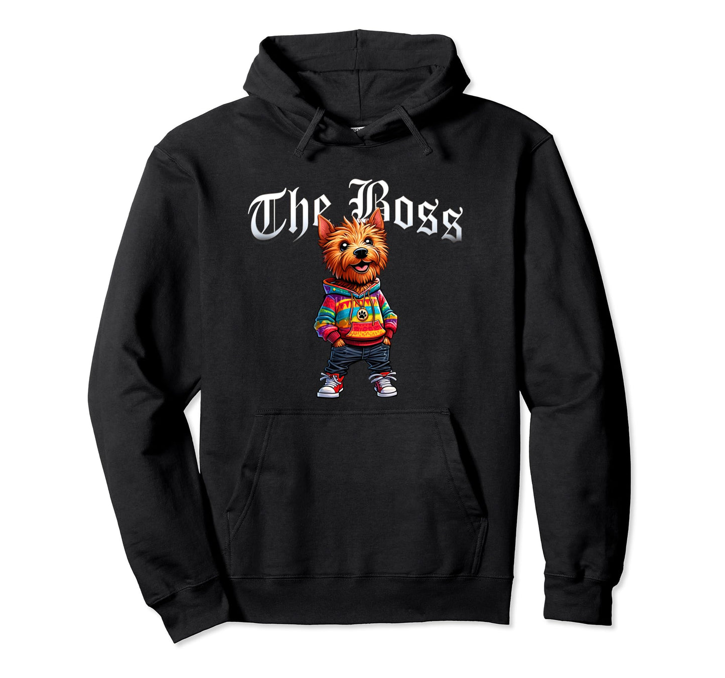 Norwich Terrier Dog Boss Jacket Hoodie - Minimalist Print for Adults - T-Shirt, Sweatshirt, Hoodie