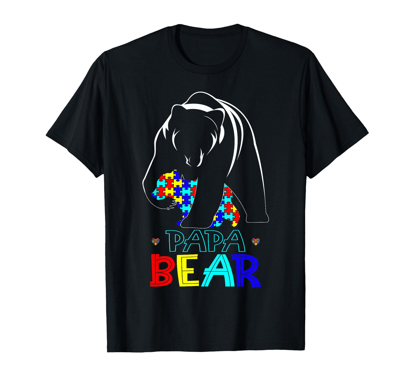 Papa Bear Autism Awareness Gifts T-Shirt - Casual Everyday Wear Unisex - T-Shirt, Sweatshirt, Hoodie