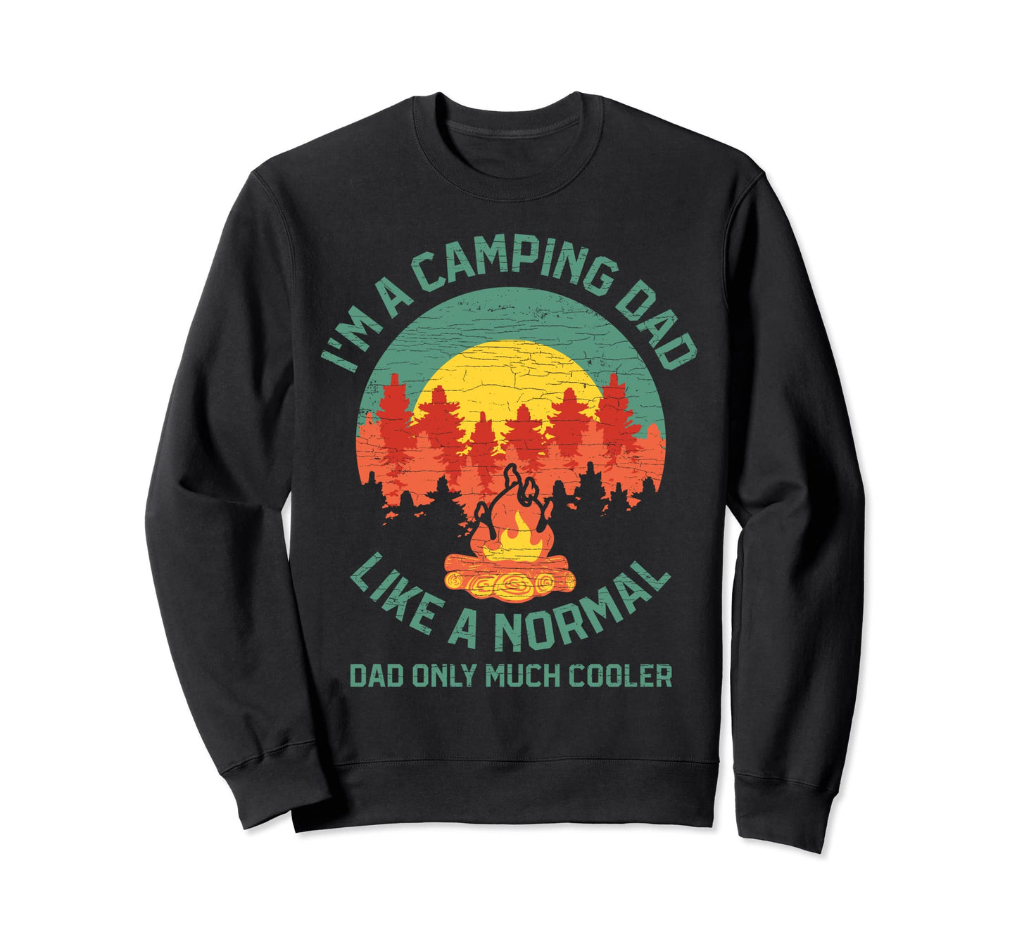 Camp Dad Camping Sweatshirt - Minimalist Print Men Women - T-Shirt, Sweatshirt, Hoodie