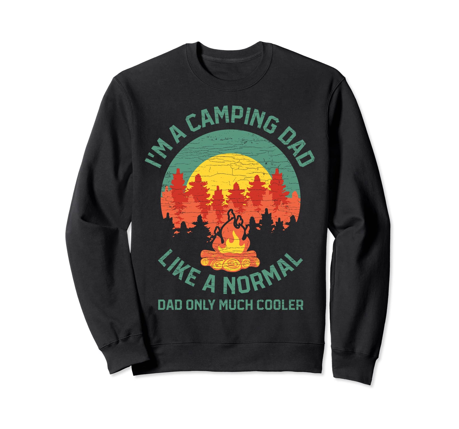 Camp Dad Camping Sweatshirt - Minimalist Print Men Women - T-Shirt, Sweatshirt, Hoodie