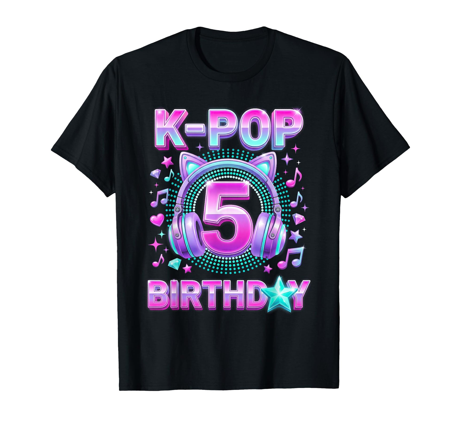 K Pop 5Th Birthday 5 Year Old Korean Music T-Shirt - Graphic Print Unisex - T-Shirt, Sweatshirt, Hoodie