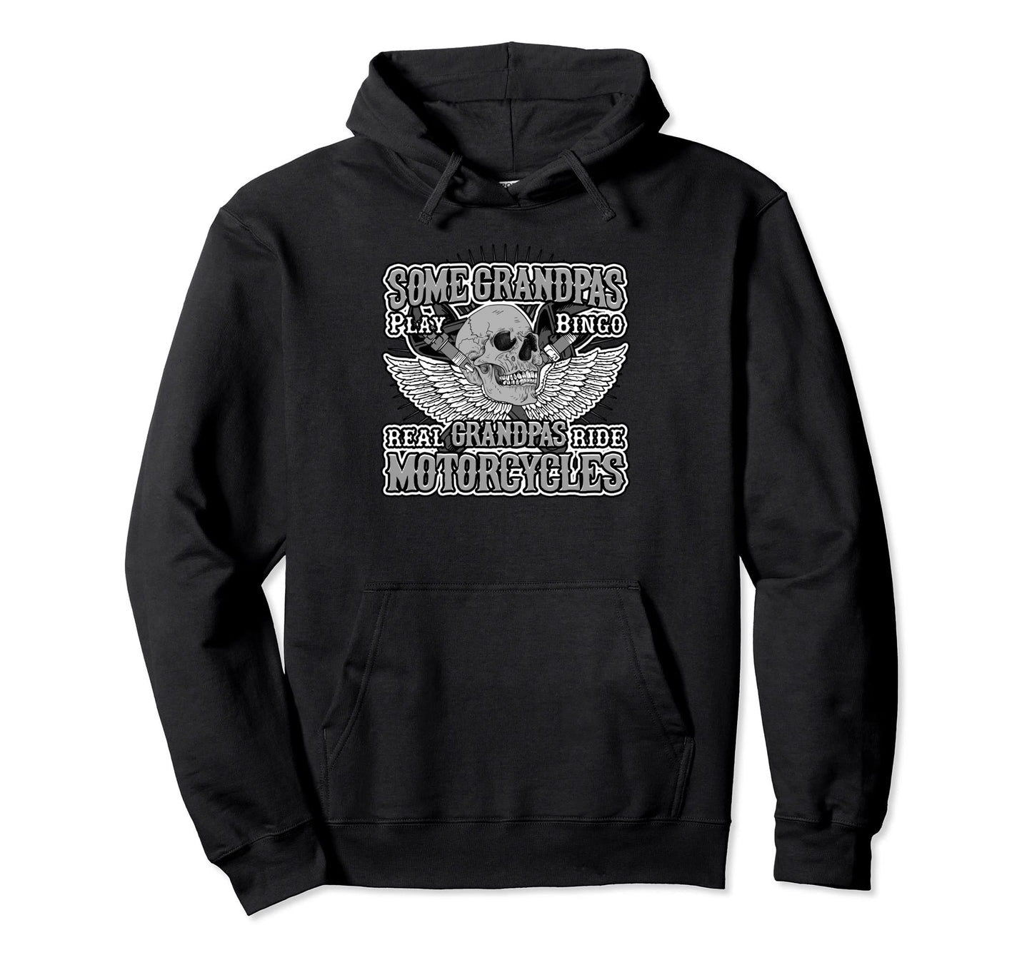 Real Grandpas Ride Motorcycles Hoodie - Fun Novelty Design for Adults - T-Shirt, Sweatshirt, Hoodie