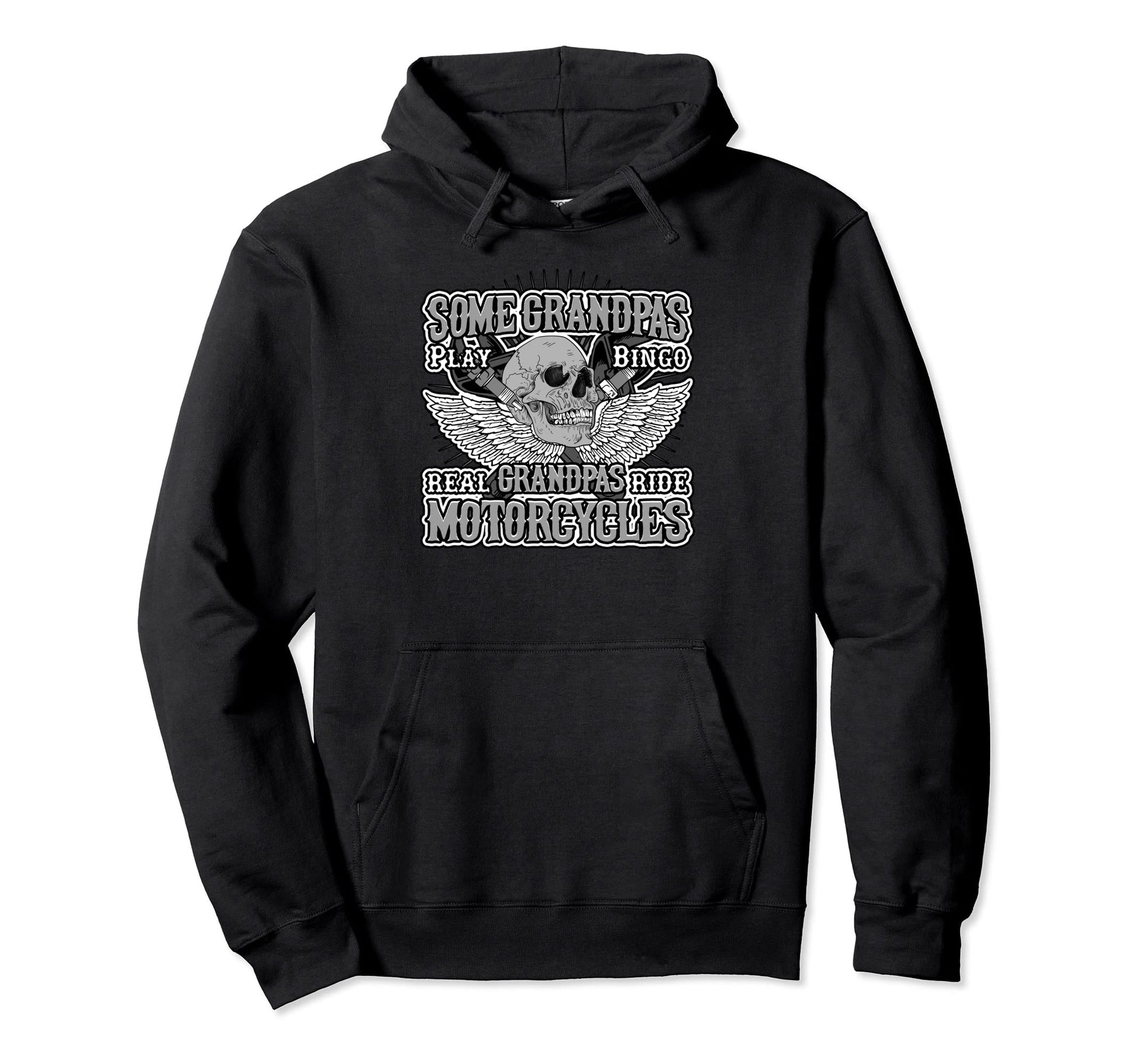 Real Grandpas Ride Motorcycles Hoodie - Fun Novelty Design for Adults - T-Shirt, Sweatshirt, Hoodie