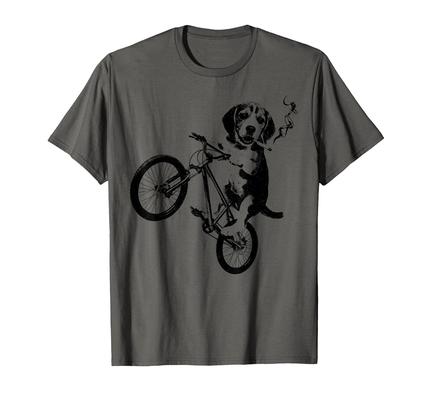 Beagle Riding Bicycle Funny Smoking T-Shirt - Custom Art Print Men Women - T-Shirt, Sweatshirt, Hoodie