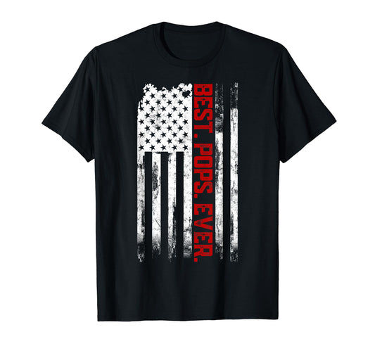 Best Pops Ever American Usa Flag Fathers T-Shirt - Graphic Print Men Women - T-Shirt, Sweatshirt, Hoodie