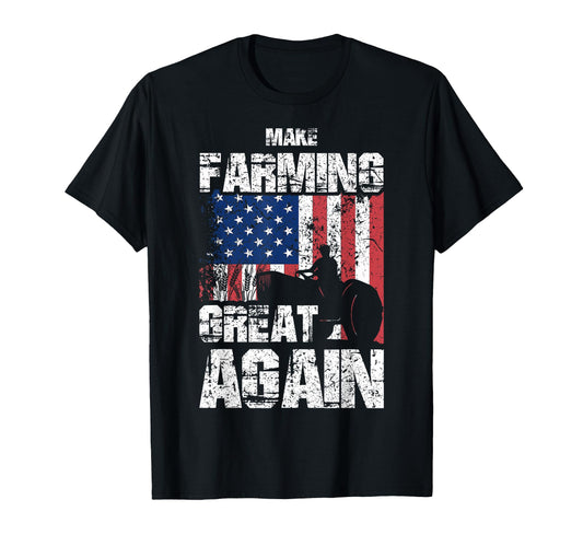 American Flag Make Farming Great T-Shirt - Minimalist Print Men Women - T-Shirt, Sweatshirt, Hoodie