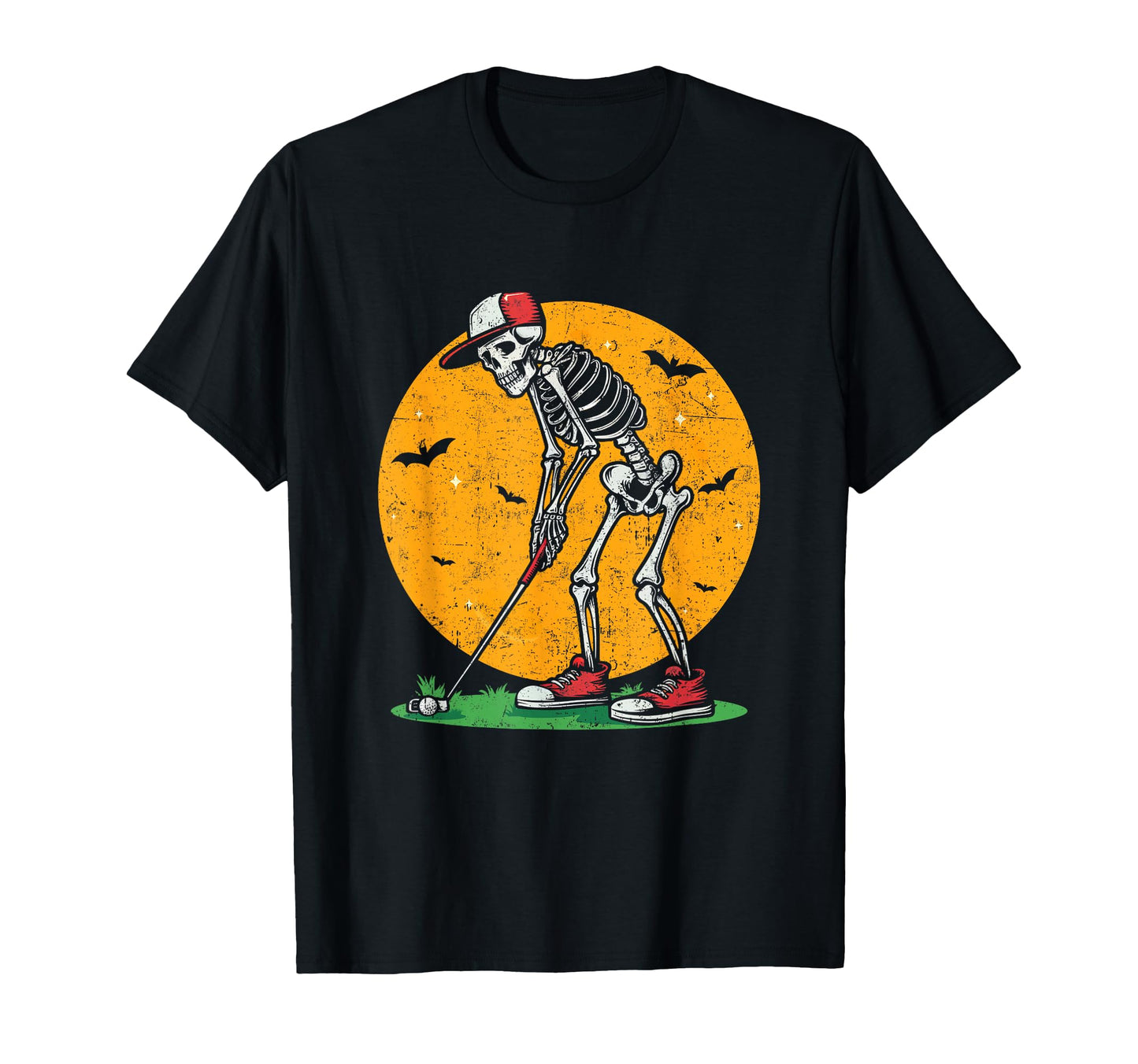 Skeleton Golf Halloween Golfer Golf T-Shirt - Custom Art Print Men Women - T-Shirt, Sweatshirt, Hoodie