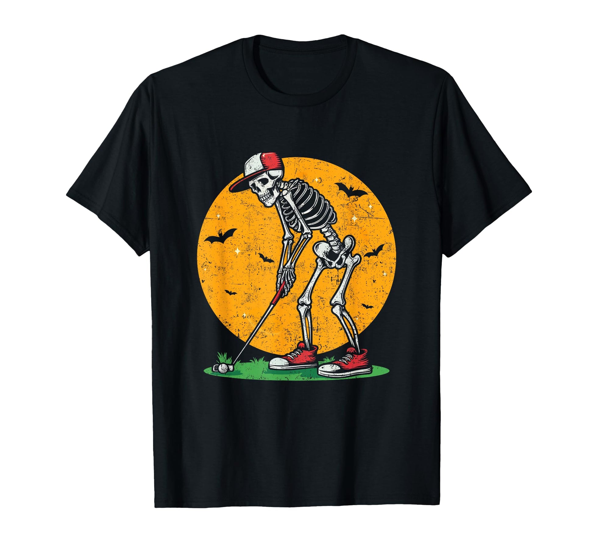 Skeleton Golf Halloween Golfer Golf T-Shirt - Custom Art Print Men Women - T-Shirt, Sweatshirt, Hoodie