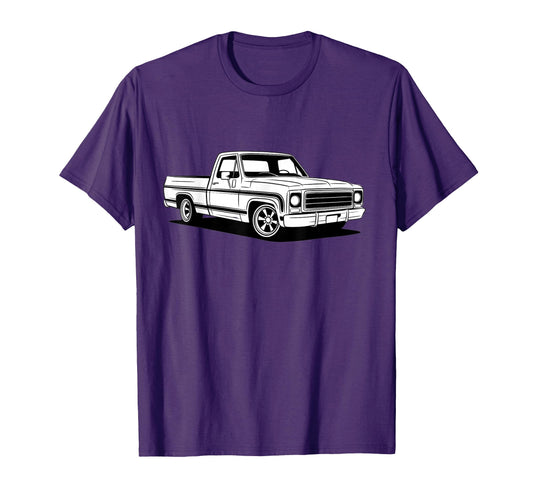 73 87 Mini C10 Truck Slammed Dad Gag T-Shirt - Trendy Graphic for Adults - T-Shirt, Sweatshirt, Hoodie