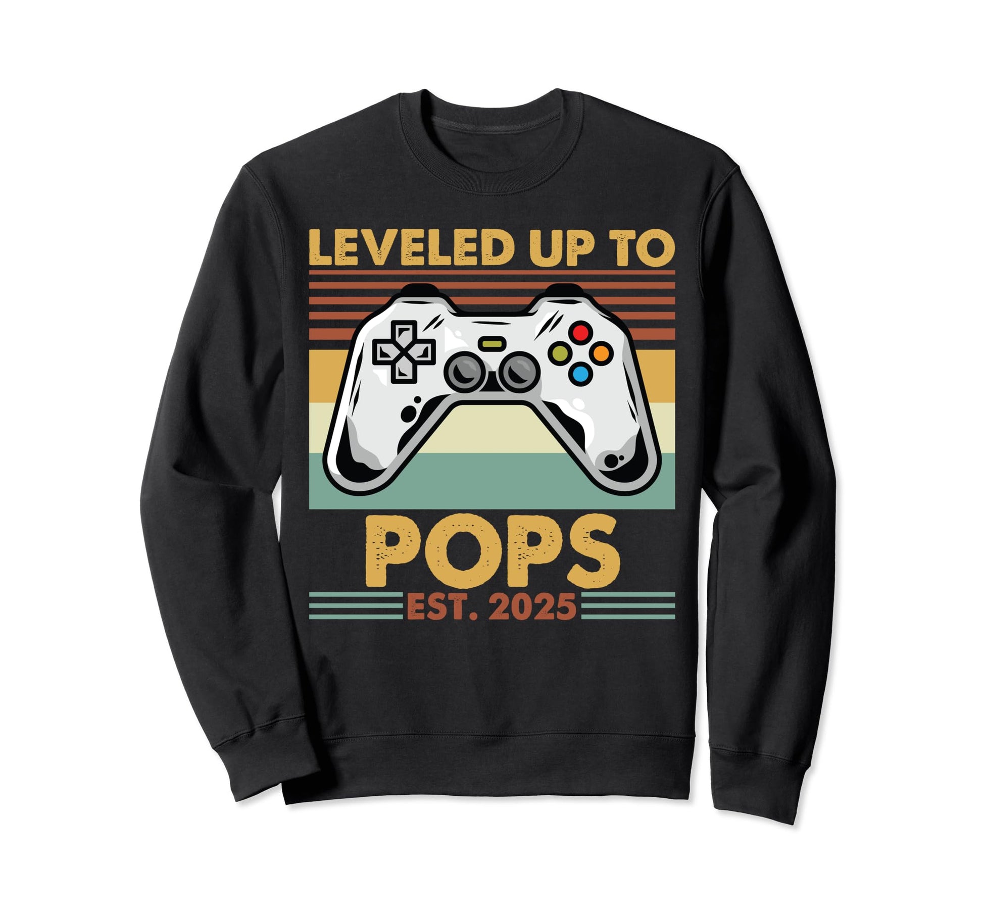 Leveled Up To Pops Est 2025 First Sweatshirt - Minimalist Print Men Women - T-Shirt, Sweatshirt, Hoodie