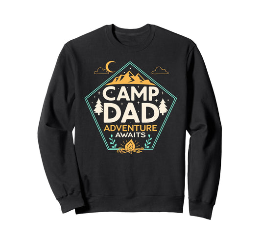 Adventure Dad Camp Dad Fathers Day Sweatshirt - Trendy Graphic for Adults - T-Shirt, Sweatshirt, Hoodie