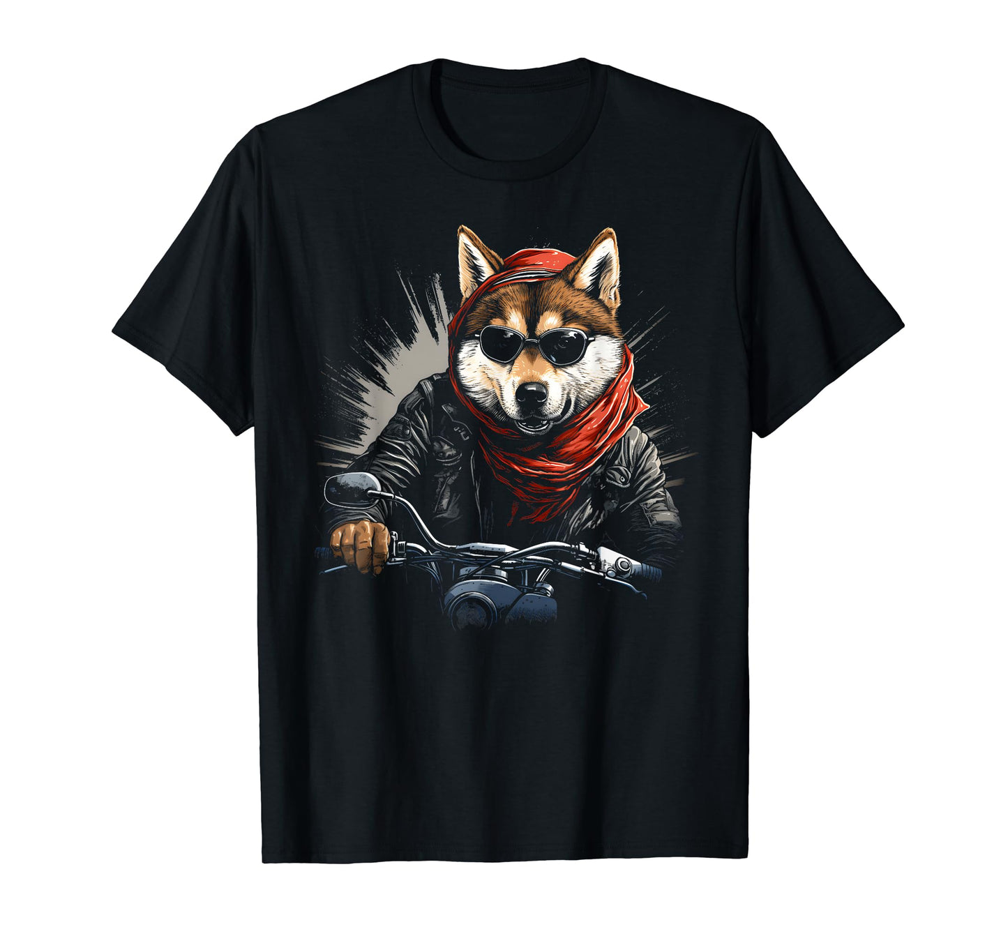 Motorcycle Dad Biker Dog Akita Dad Rider T-Shirt - Streetwear Style Unisex - T-Shirt, Sweatshirt, Hoodie