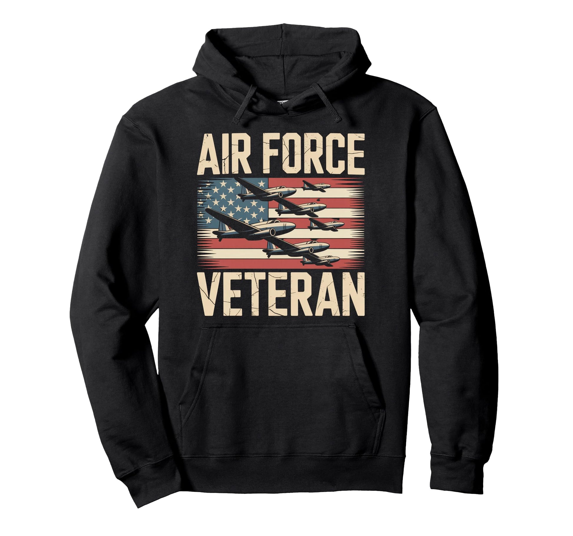 Air Force Veteran Us American Flag Hoodie - Fun Novelty Design Men Women - T-Shirt, Sweatshirt, Hoodie