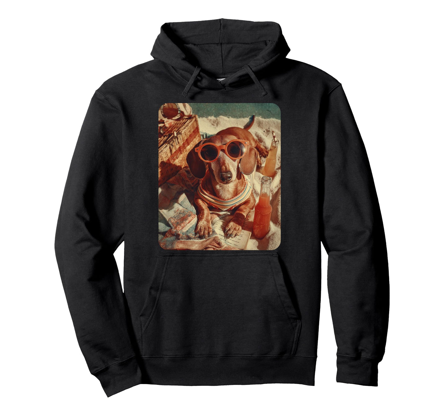 Wiener Dog Hawaiian Funny Dogs Meme Beach Hoodie - Custom Art Print Unisex - T-Shirt, Sweatshirt, Hoodie