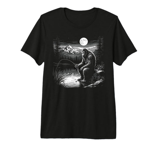 Bassquatch Sasquatch Fisher Bass Fishing T-Shirt - Graphic Print Men Women - T-Shirt, Sweatshirt, Hoodie