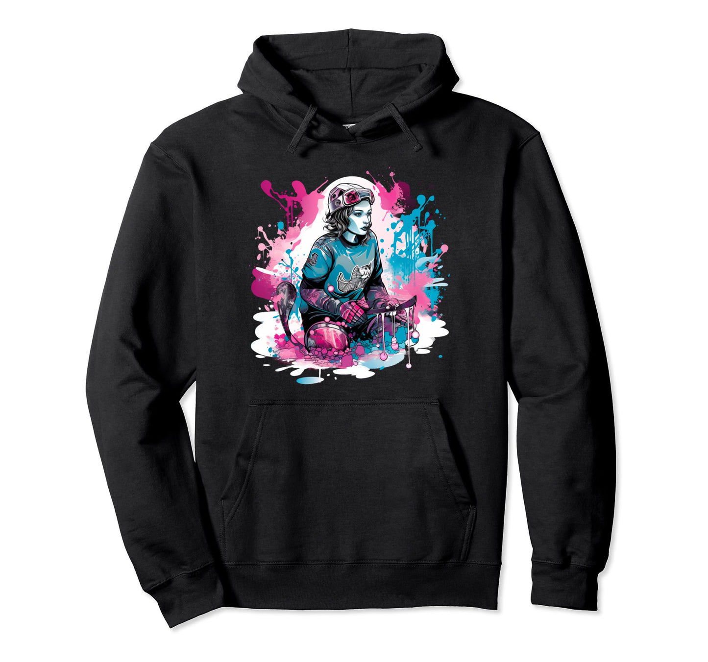 Female Hockey Player T Pop Art Hockey Hoodie - Graphic Print Unisex - T-Shirt, Sweatshirt, Hoodie