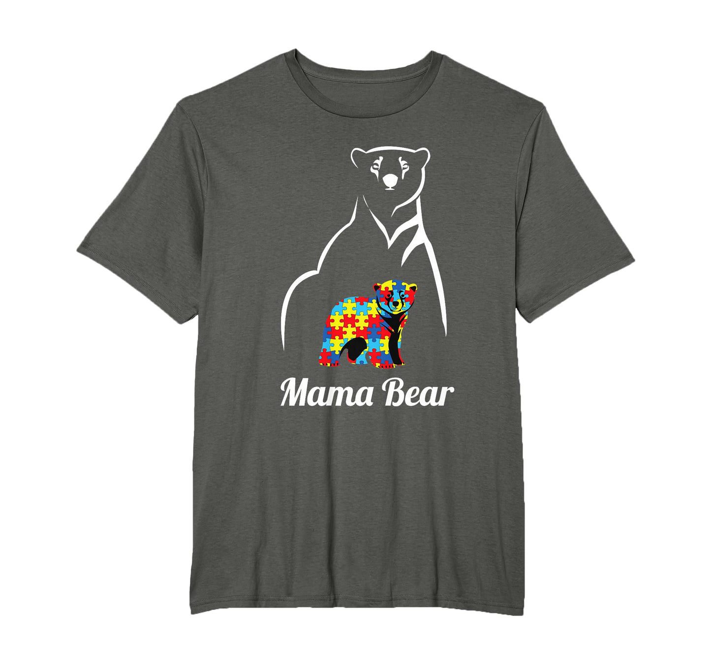 Autism Awareness Mama Bear Mom Autistic T-Shirt - Minimalist Print Unisex - T-Shirt, Sweatshirt, Hoodie