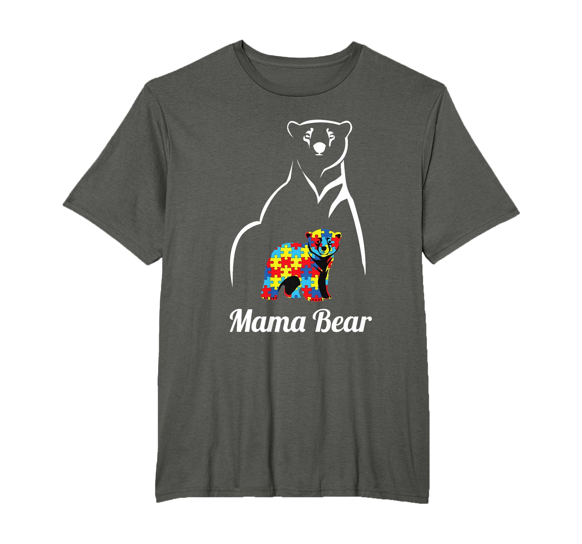 Autism Awareness Mama Bear Mom Autistic T-Shirt - Minimalist Print Unisex - T-Shirt, Sweatshirt, Hoodie