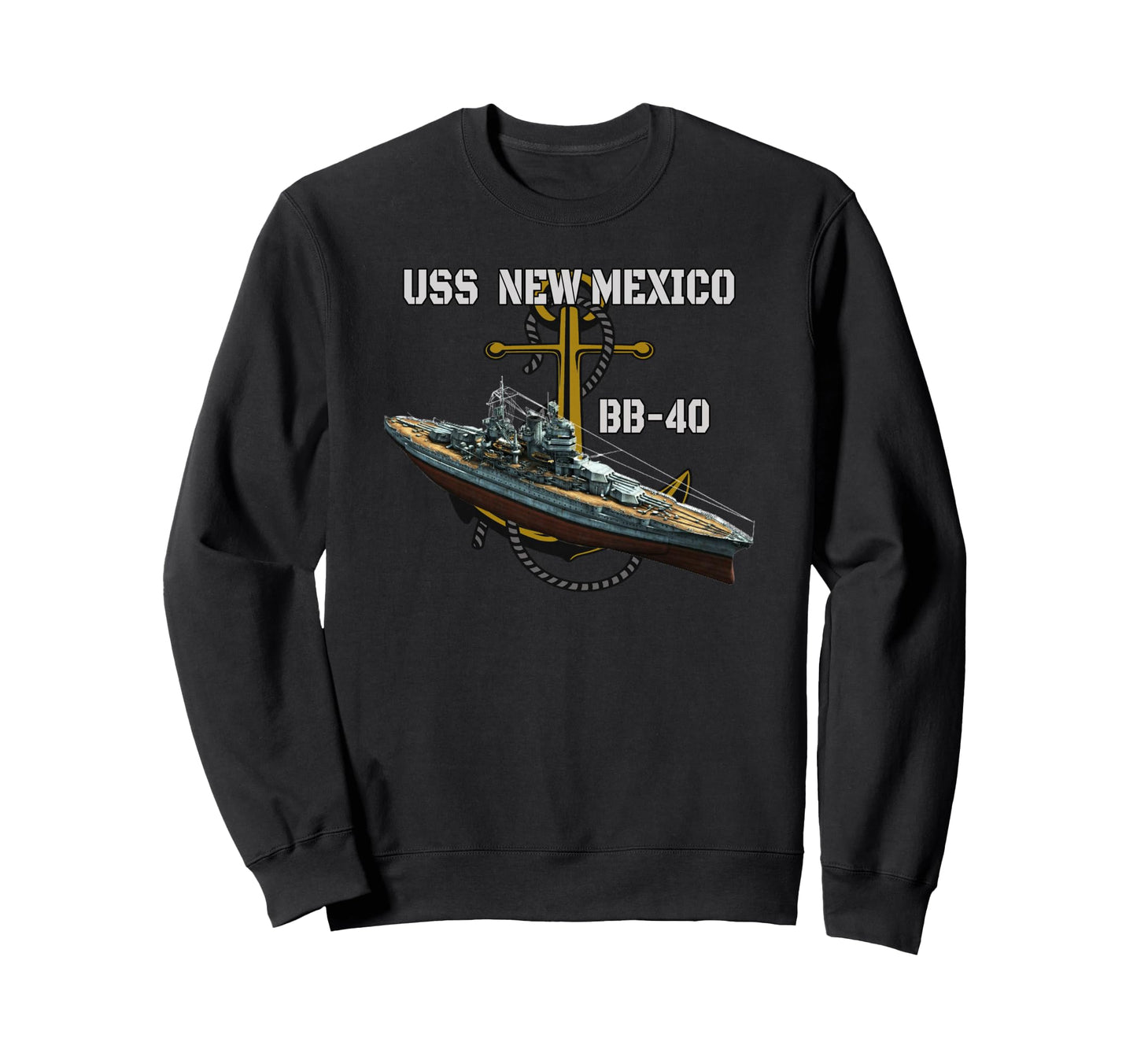 Uss New Mexico Bb 40 Battleship Ww2 Sweatshirt - Fun Novelty Design Unisex - T-Shirt, Sweatshirt, Hoodie