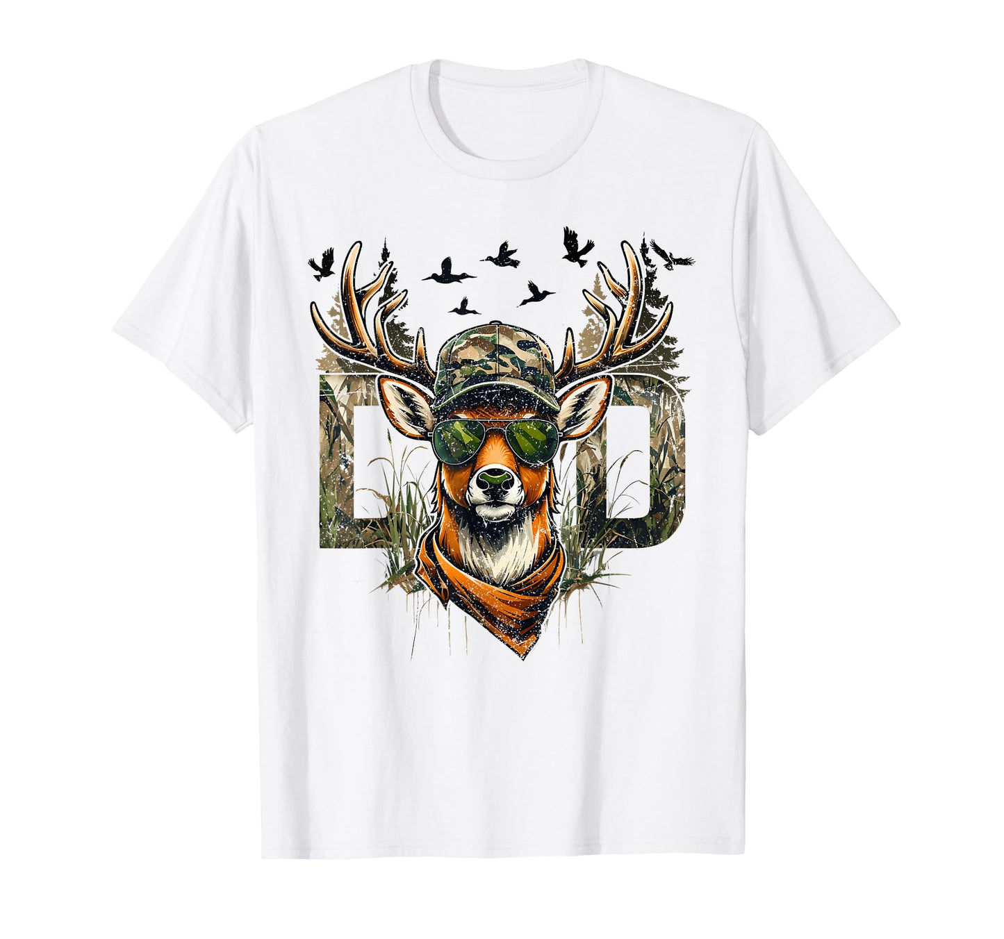 Old School Camo Dad Hunting Deer T-Shirt - Novelty Apparel Men Women - T-Shirt, Sweatshirt, Hoodie