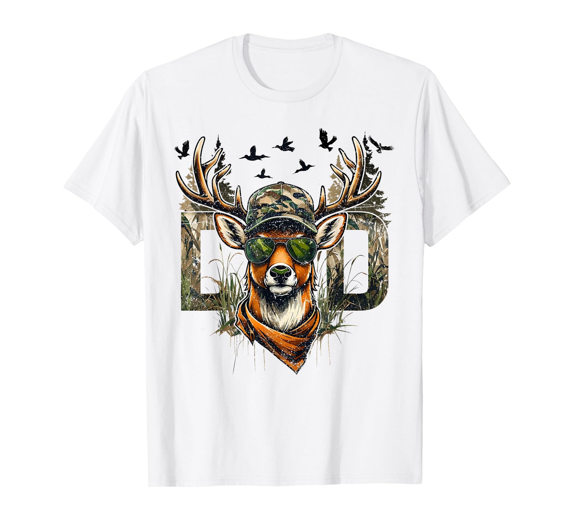 Old School Camo Dad Hunting Deer T-Shirt - Novelty Apparel Men Women - T-Shirt, Sweatshirt, Hoodie
