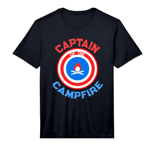 Camping King Captain Campfire T-Shirt - Fun Novelty Design for Adults - T-Shirt, Sweatshirt, Hoodie