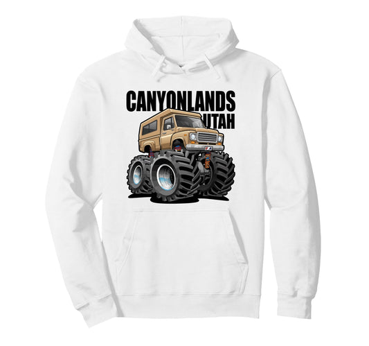 Canyonlands Utah 4X4 Offroading Cartoon Hoodie - Minimalist Print Unisex - T-Shirt, Sweatshirt, Hoodie